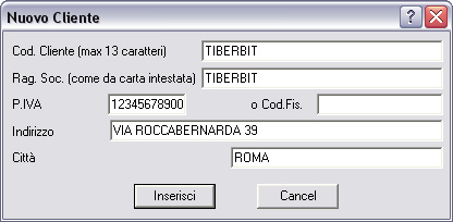 Crea Nuovo Cliente